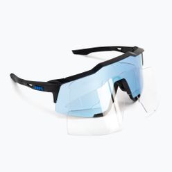100% Speedcraft ochelari de ciclism cu oglindă multistrat negru mat/albăstrui 60007-00004