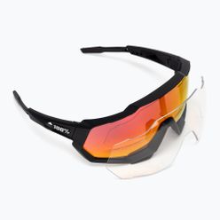 Ochelari de ciclism 100% Speedtrap soft tact negru/roșu cu oglindă multistrat 60012-00004