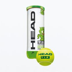Set de mingi de tenis 3 buc. Vârf HEAD verde/galben 3B 578133