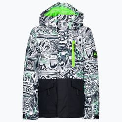 Jachetă de snowboard pentru copii Quiksilver Mission Printed Block, negru, EQBTJ03147