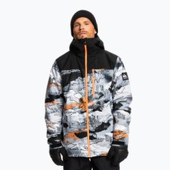 Quiksilver Morton jachetă de snowboard pentru bărbați negru și alb EQYTJ03375