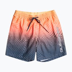 Pantaloni scurți de baie bărbați Quiksilver Everyday Warped Logo Volley 17" albastru marin și portocaliu EQYJV04000-BSL6