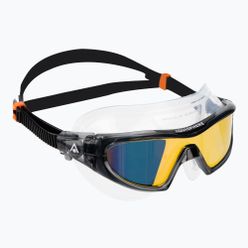 Mască de înot Aquasphere Vista Pro gri închis/negru/portocaliu oglindă din titan MS5041201LMO