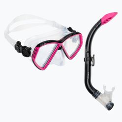 Aqualung Cub Combo kit de snorkel pentru copii mască + snorkel negru/roz SC3990002