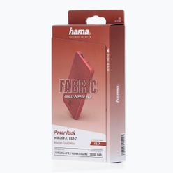 Powerbank Hama Fabric 10 Power Pack 10000 mAh roșu 1872580000