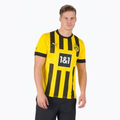 Tricou de fotbal pentru bărbați Puma Bvb Home Jersey Replica Sponsor galben și negru 765883