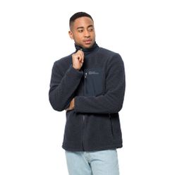 Jack Wolfskin bluză de bărbați Kingsway fleece sweatshirt albastru marin 1709002