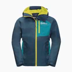 Jack Wolfskin Active Hike jachetă de ploaie pentru copii albastru marin-verde 1609251