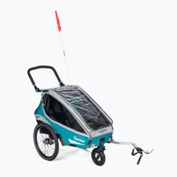Remorcă pentru biciclete cu un singur scaun Qeridoo Kidgoo1 albastru Q8-20-P