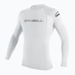 Tricou de surf pentru bărbați O'Neill Basic Skins LS Rash Guard alb 3342