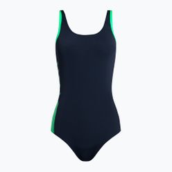 Speedo Boom Logo Splice Muscleback costum de baie dintr-o singură piesă pentru femei albastru marin-verde 68-12900