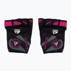 RDX Weight Lifting X1 Short Strap mănuși de antrenament negru / roz WGN-R1P