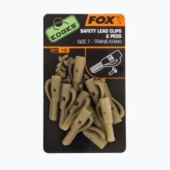 FOX Edges Secure Lead Clip + Cuie 10 buc. Trans kaki CAC477