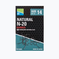 Preston Natural N-20 cârlige de pescuit 15 buc negru P0150062