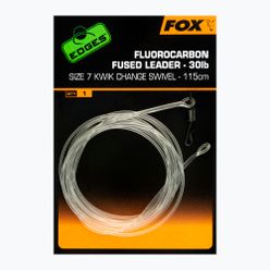 Fox Fluorocarbon lider de crap Fused Leader 30 lb - Kwik Change Swivel 115 cm transparent CAC717