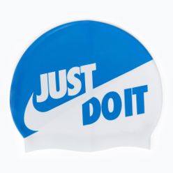Șapcă de înot Nike Jdi Slogan albastru și alb NESS9164-458