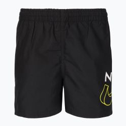 Pantaloni scurți de baie pentru copii Nike Split Logo 4' Volley negru NESSC786