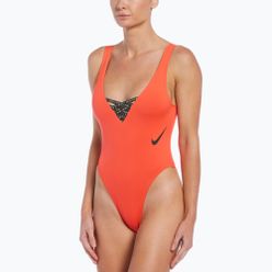 Costum de baie dintr-o bucată Nike Sneakerkini U-Back pentru femei, portocaliu NESSC254