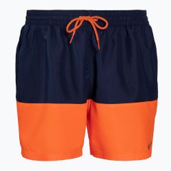 Pantaloni scurți de baie pentru bărbați Nike Split 5' Volley albastru marin și portocaliu NESSB451