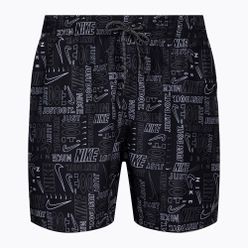 Pantaloni scurți de înot Nike Logo Mashup 5' Volley pentru bărbați, negru NESSC482