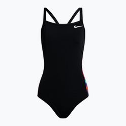Costum de înot dintr-o bucată pentru femei Nike Multiple Print Racerback Splice One negru NESSC051