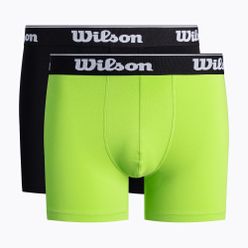 Wilson 2-pachet de boxeri pentru bărbați, negru, lime W875V-270M