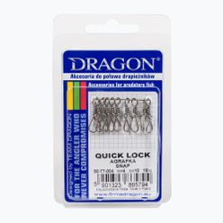 Dragon Quick Lock Quick Lock cu ace de siguranță 10 buc. argintiu PDF-50-77-004