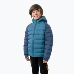 Jachetă de puf 4F pentru copii  albastru marin HJZ22-JKUMP003