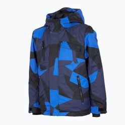 Jachetă de schi pentru copii 4F negru-albastru HJZ22-JKUMN002