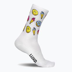 LUXA Donuts șosete de ciclism alb LUAMSDS