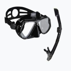 Set de snorkeling AQUASTIC Mască + Tub negru MSA-01C