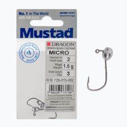 Mustad Micro jig head 3 buc. mărimea 2 argintiu PDF-729-015-002