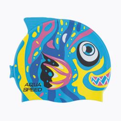 AQUA-SPEED Zoo Fish 01 șapcă de înot albastră/galbenă 115