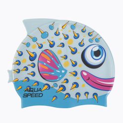 AQUA-SPEED Zoo Fish 02 șapcă de înot alb și albastru 115