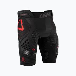 Pantaloni scurți de ciclism cu apărători pentru bărbați Leatt Impact 3DF 5.0 negru-roșii 5019000321