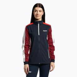 Jachetă de schi fond pentru femei Swix Cross albastru marin și roșu 12346-75120-XS