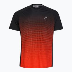 Tricou de tenis pentru bărbați HEAD Topspin negru & portocaliu 811422