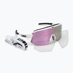 Ochelari de ciclism Bliz Breeze S3+S0 alb mat / maro roz multi / transparent P52102-04
