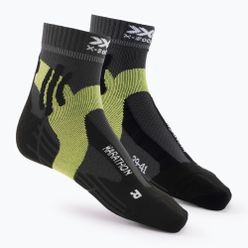 Șosete de alergare pentru bărbați X-Socks Marathon verde-gri RS11S19U-G146