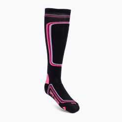 Șosete de schi pentru femei Mico Heavy Weight Primaloft negru/roz CA00119