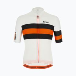 Santini Ecosleek Bengal tricou de ciclism pentru bărbați alb-portocaliu 2S94475CESLKBENGBIS