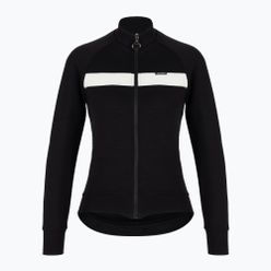 Bluză de ciclism pentru bărbați Santini Adapt Wool Thermal Jersey neagră SP216075ADAPTWOOL