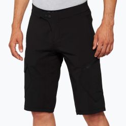 Pantaloni scurți de ciclism pentru bărbați 100% Ridecamp Shorts W/ Liner negru 40030-00002