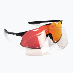 Ochelari de protecție pentru ciclism 100% Hypercraft negru mat/roșu ultra-violet cu oglindă multistrat 60000-00006