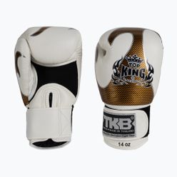Top King Muay Thai Muay Thai Muay Thai Empower mănuși de box alb TKBGEM-01A-WH-GD-10