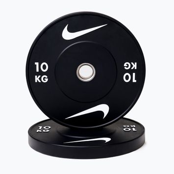Greutate bumper Nike Strength Rubber Bumper Plates 10 kg black/white