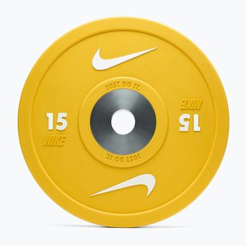Greutate bumper Nike Strength Pro Urethane Bumper Plates 15 kg yellow/white