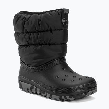 Cizme de zăpadă Crocs Classic Neo Puff junior negru