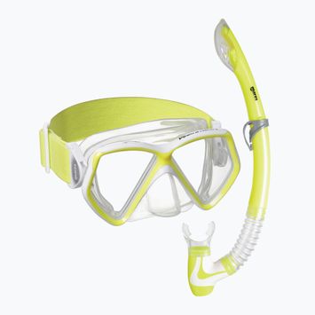 Set de snorkeling pentru copii Mares Combo Pirate Neon yellow/white/clear 411788BB