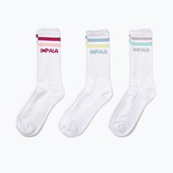 Șosete pentru femei IMPALA Stripe 3 perechi albe IM787000